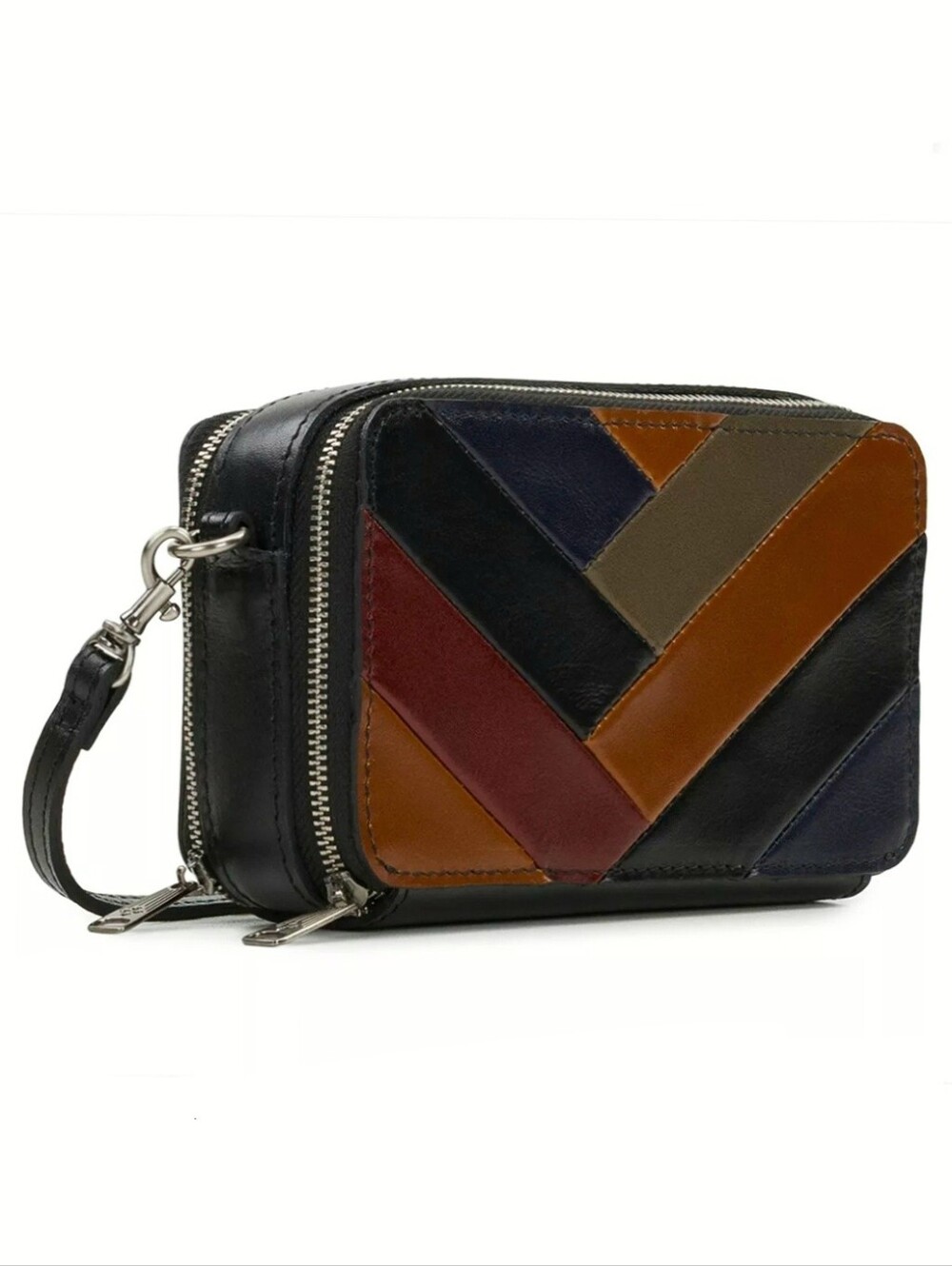 Patricia Nash Meganisi Crossbody Bag Retro Colorblock Leather Purse
